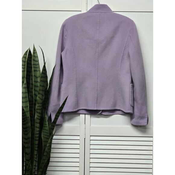 Nina Mclemore Purple Button Front Low Collar Soft Flannel Long Sleeve Jkt Size 8 - Picture 5 of 5